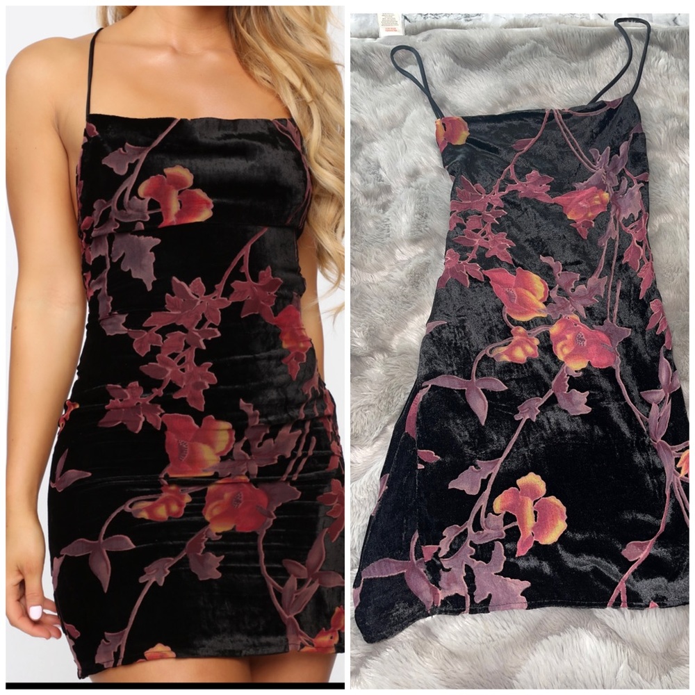 Finishing touch velvet mini dress